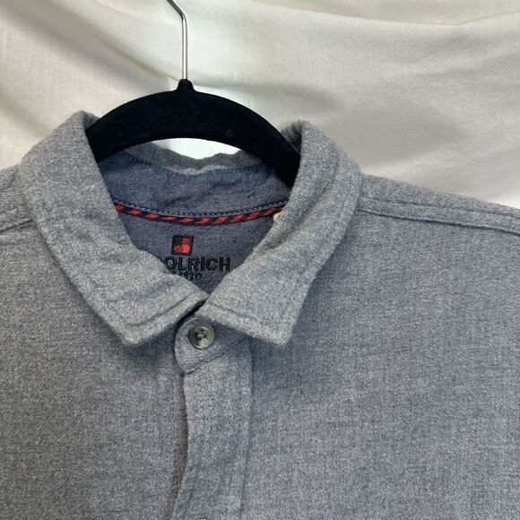 Woolrich Chamois Shirt Men’s Large Gray Long Sleeve Button Up Long Sleeve Cotton - Picture 3 of 11